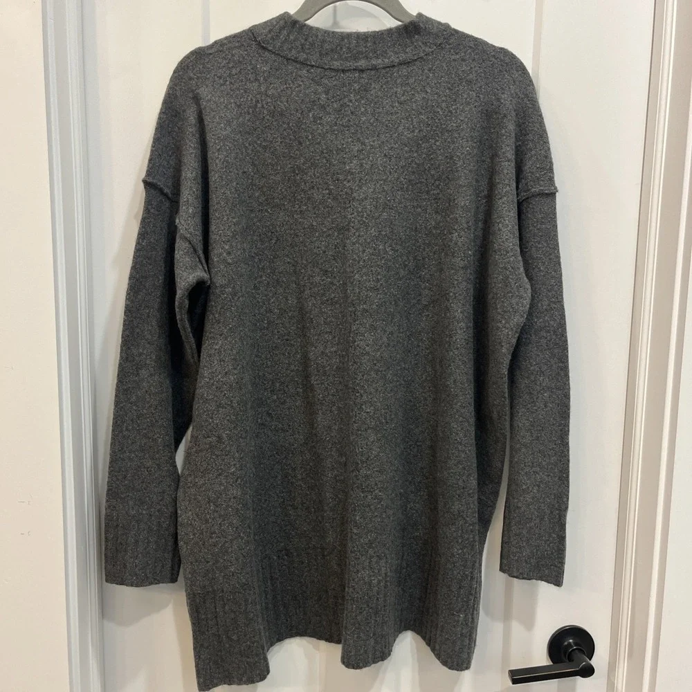 Free People Sweater Tunic Phoebe Oversize Soft Knit Pullover Jumper Gray‎ Sz S